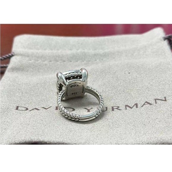 David Yurman Sterling Silver Chatelaine 14mm Diamond Pave Ring Size 7 - Picture 5 of 10